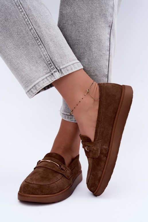 mocassini in suede sintetico marrone Zazoo