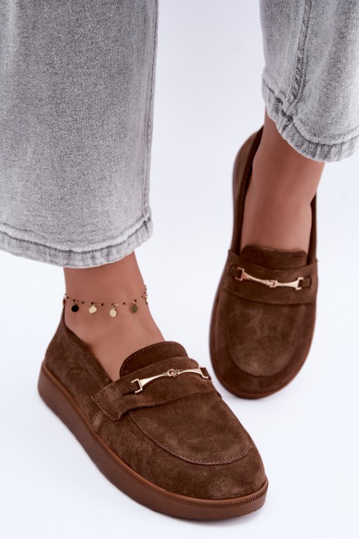 mocassini in suede sintetico marrone Zazoo
