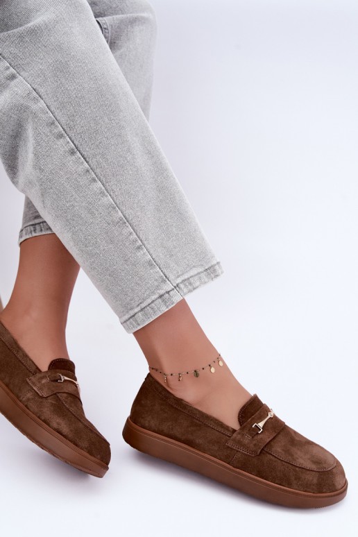 mocassini in suede sintetico marrone Zazoo