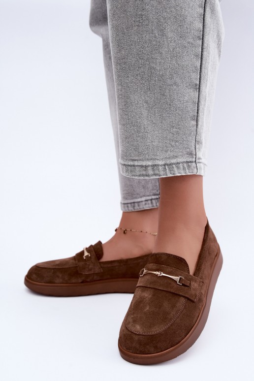 mocassini in suede sintetico marrone Zazoo