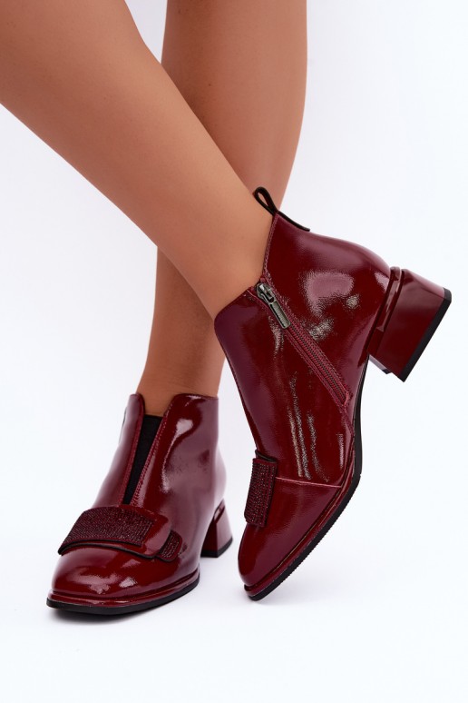 stivaletti isolati in vernice Klocke Artiker 59C0107 color bordeaux