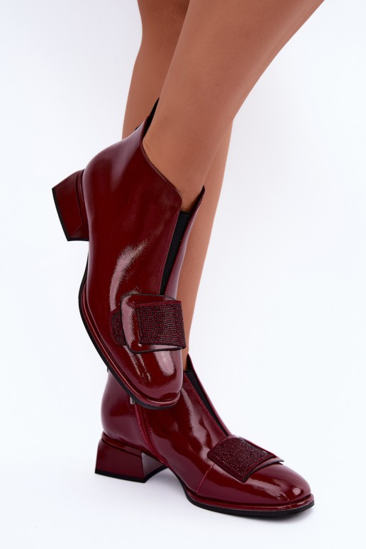 stivaletti isolati in vernice Klocke Artiker 59C0107 color bordeaux