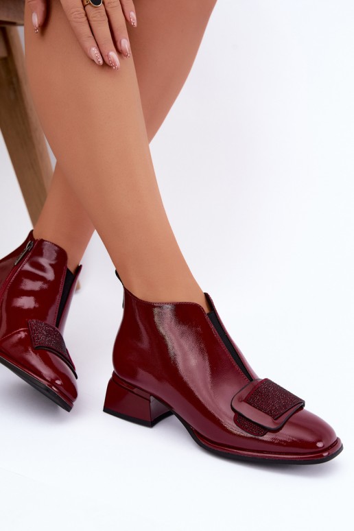stivaletti isolati in vernice Klocke Artiker 59C0107 color bordeaux