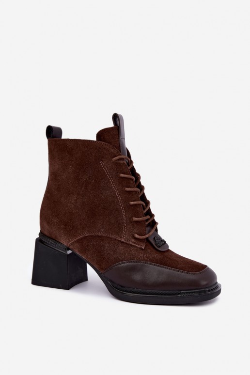 stivaletti isolati in suede sintetico Artiker 59C0115 color cioccolato