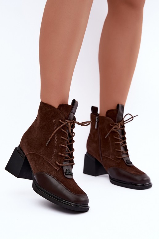 stivaletti isolati in suede sintetico Artiker 59C0115 color cioccolato