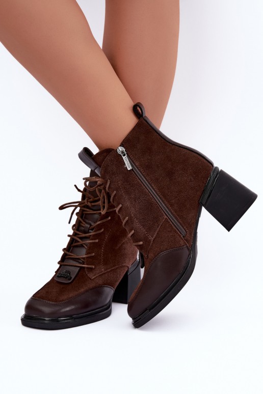 stivaletti isolati in suede sintetico Artiker 59C0115 color cioccolato