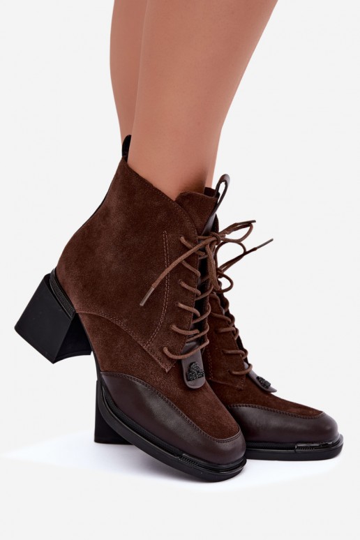 stivaletti isolati in suede sintetico Artiker 59C0115 color cioccolato