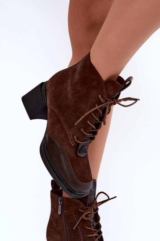 stivaletti isolati in suede sintetico Artiker 59C0115 color cioccolato