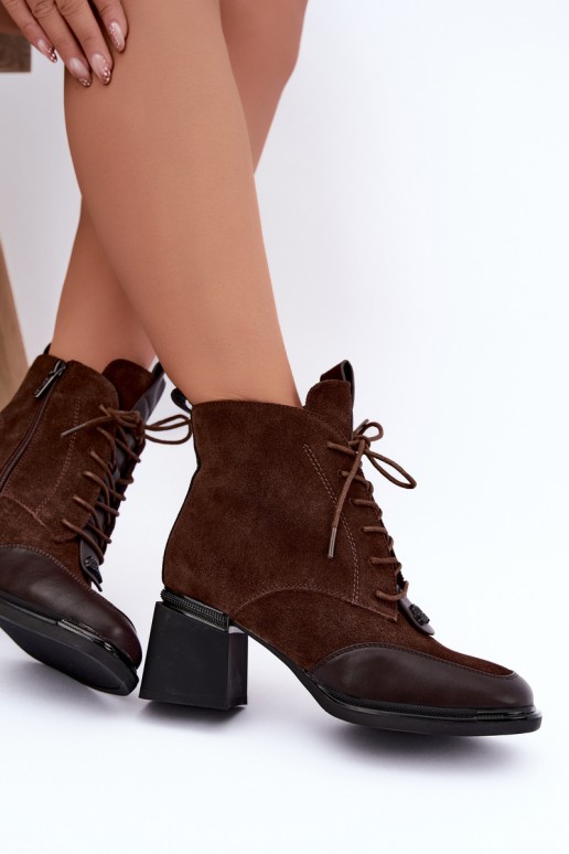 stivaletti isolati in suede sintetico Artiker 59C0115 color cioccolato