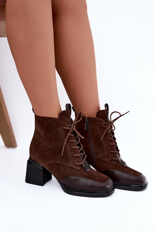 stivaletti isolati in suede sintetico Artiker 59C0115 color cioccolato