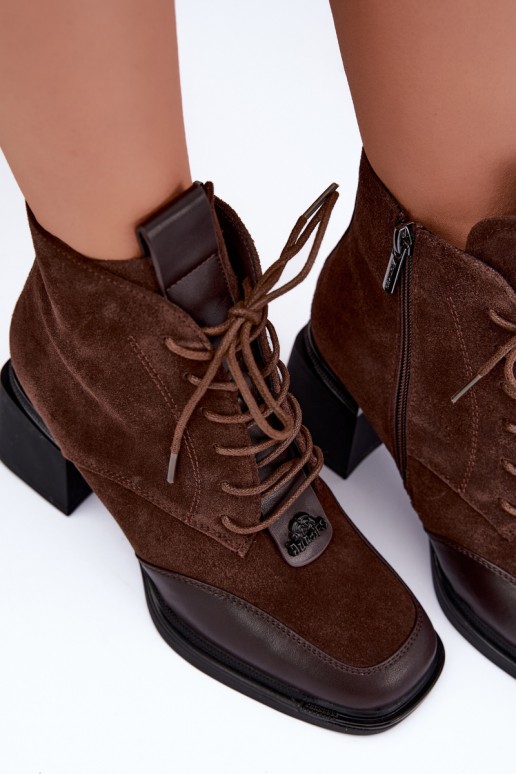 stivaletti isolati in suede sintetico Artiker 59C0115 color cioccolato