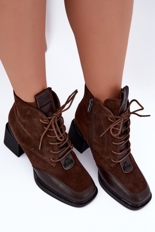 stivaletti isolati in suede sintetico Artiker 59C0115 color cioccolato