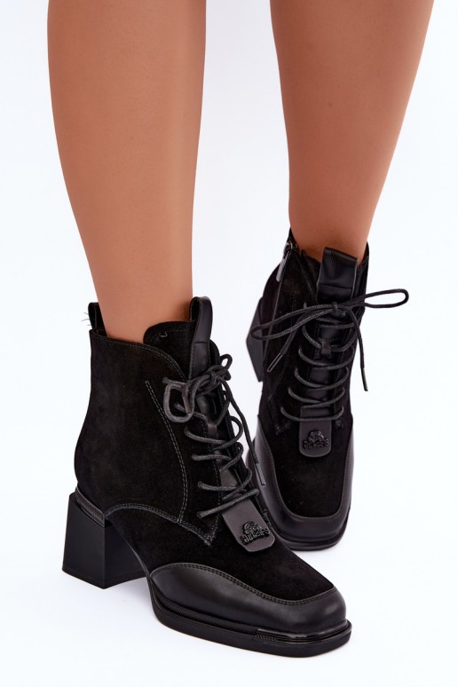 stivaletti isolati in suede sintetico Artiker 59C0116 color nero