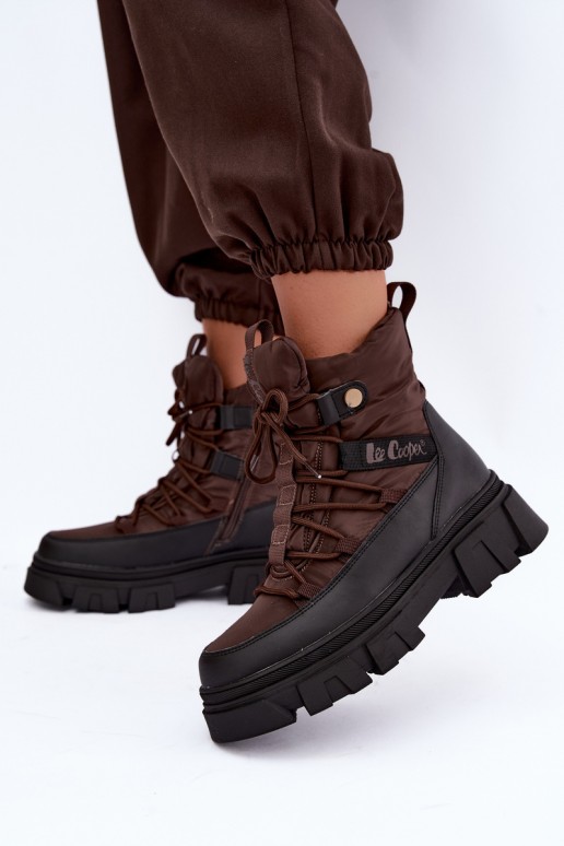 stivali da neve da donna Lee Cooper LCJ-26-01-4631 color marrone