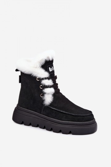 stivali da neve da donna in suede sintetico Lee Cooper LCJ-25-01-3737 color nero