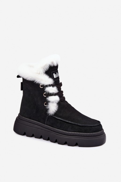 stivali da neve da donna in suede sintetico Lee Cooper LCJ-25-01-3737 color nero