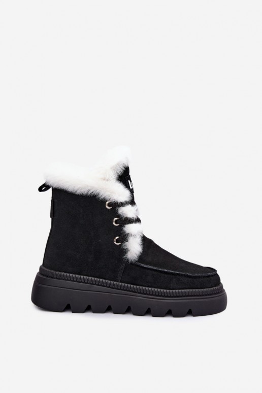stivali da neve da donna in suede sintetico Lee Cooper LCJ-25-01-3737 color nero