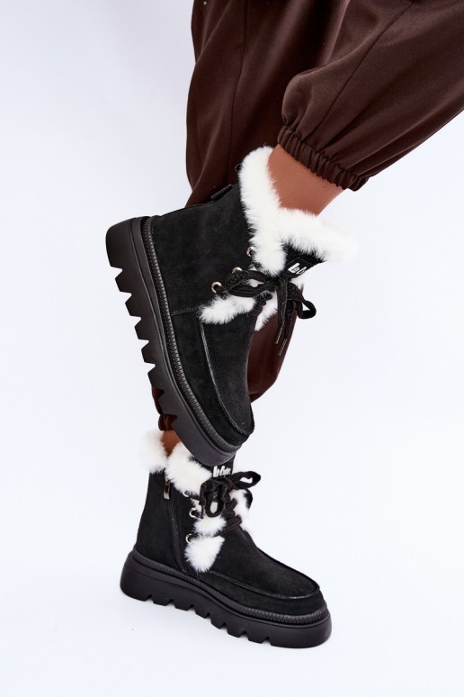 stivali da neve da donna in suede sintetico Lee Cooper LCJ-25-01-3737 color nero