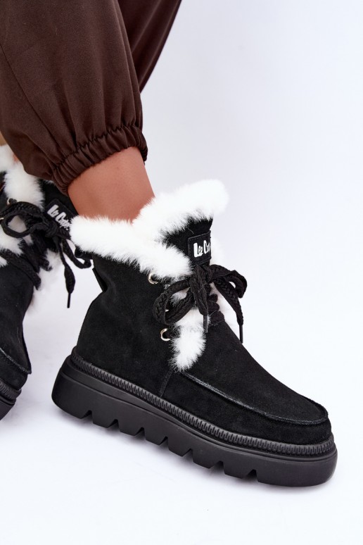 stivali da neve da donna in suede sintetico Lee Cooper LCJ-25-01-3737 color nero