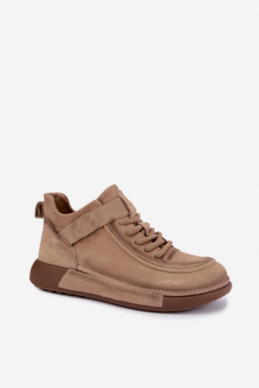 stivaletti isolati in pelle naturale Lee Cooper LCJ-26-19-4603 color chaki