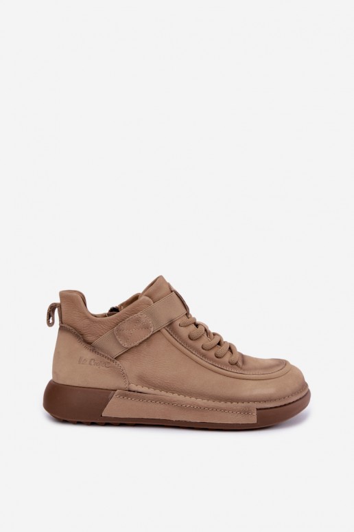 stivaletti isolati in pelle naturale Lee Cooper LCJ-26-19-4603 color chaki