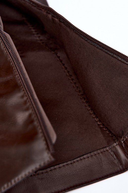stivali alti con gambale allacciato e lacci decorativi in colore cioccolato Pamina
