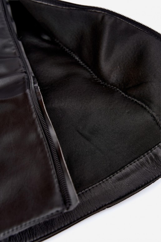 stivali alti con gambale allacciato e lacci decorativi in colore nero Pamina