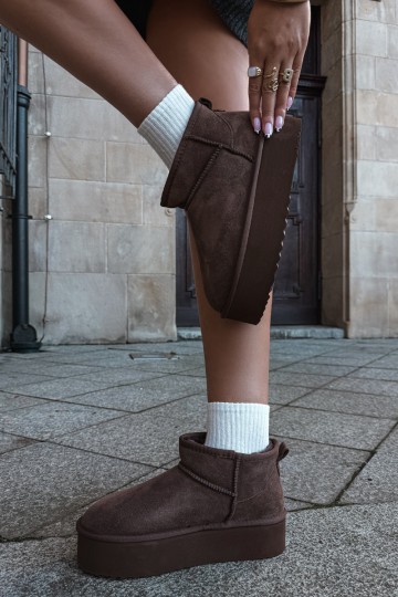 Stivali da neve da donna in suede naturale color marrone Tairene 2