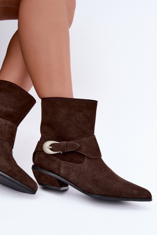 Stivaletti isolati Serenelle in stile cowboy in ecopelle marrone