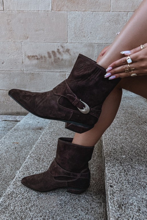 Stivaletti isolati Serenelle in stile cowboy in ecopelle marrone