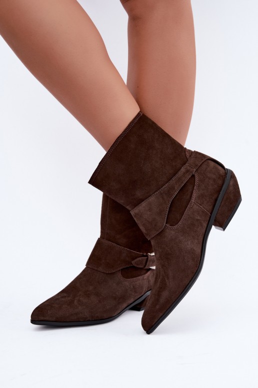 Stivaletti isolati Serenelle in stile cowboy in ecopelle marrone