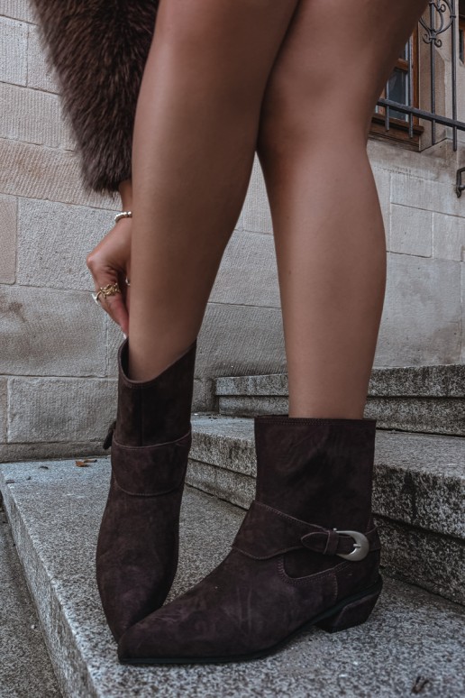 Stivaletti isolati Serenelle in stile cowboy in ecopelle marrone