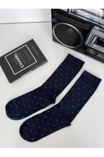 Calzini da uomo con pois in blu scuro