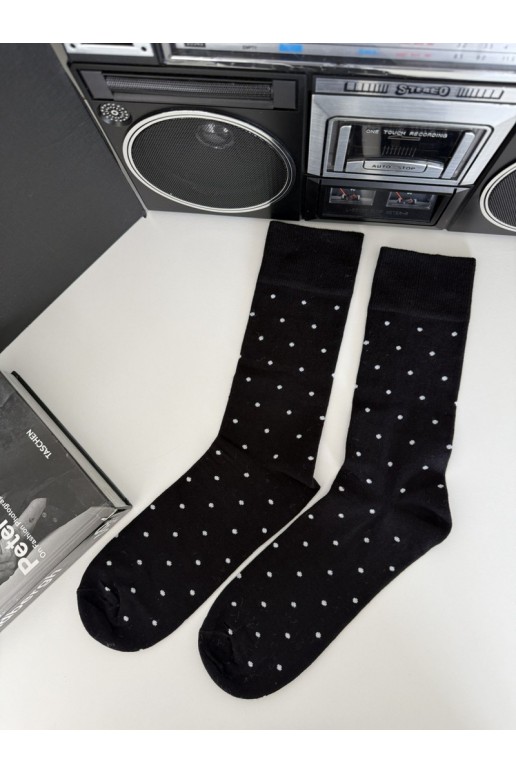 Calze da uomo con pois neri