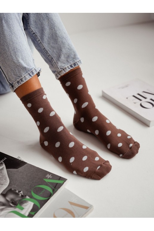 Calze da donna con pois marroni