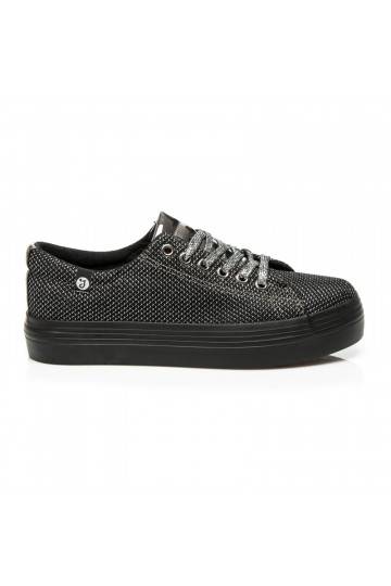 Scarpe platform esclusive nere e argento lucido AB-37S 2