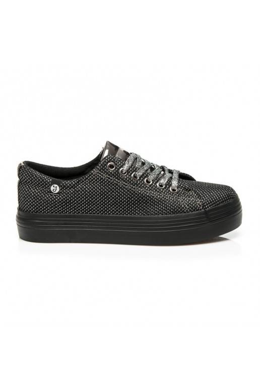 Scarpe platform esclusive nere e argento lucido AB-37S