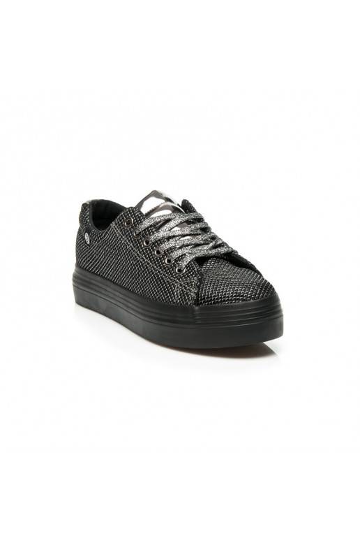 Scarpe platform esclusive nere e argento lucido AB-37S