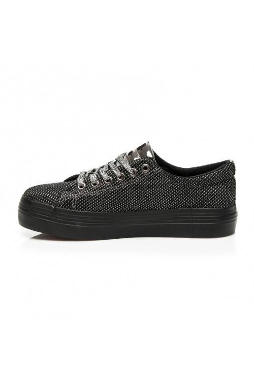 Scarpe platform esclusive nere e argento lucido AB-37S