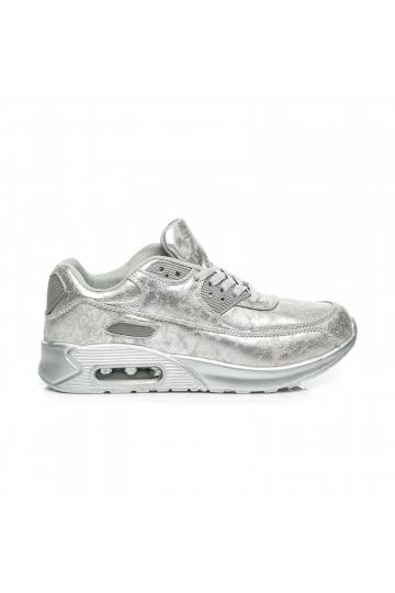 Scarpe sportive massicce argentate 1-7S
