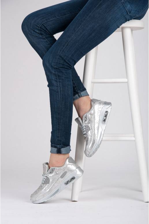 Scarpe sportive massicce argentate 1-7S