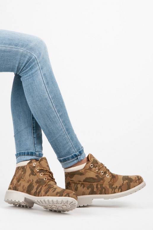 Kamufliažiniai  eko odos "TIMBER" modelio aulinukai iš IDEAL W-3056C  - 1