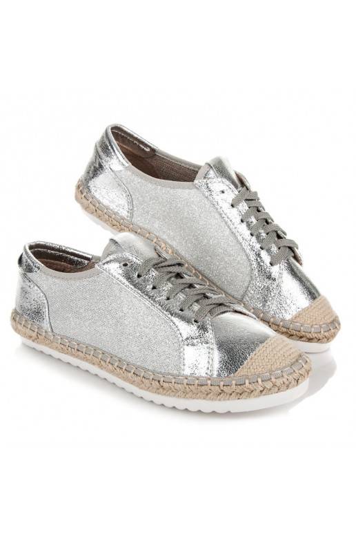 Espadrillas in tessuto grigio e argento HSYFA11S