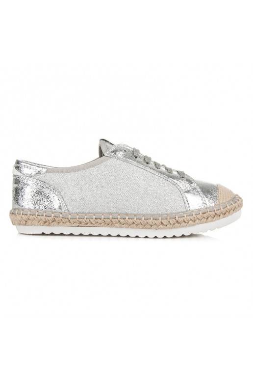 Espadrillas in tessuto grigio e argento HSYFA11S