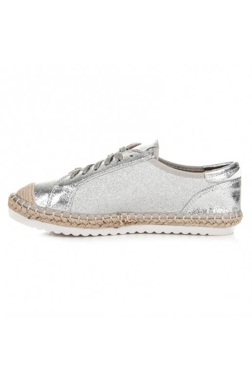 Espadrillas in tessuto grigio e argento HSYFA11S