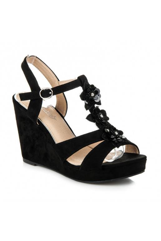 Sandali neri eleganti con piattaforma B501B