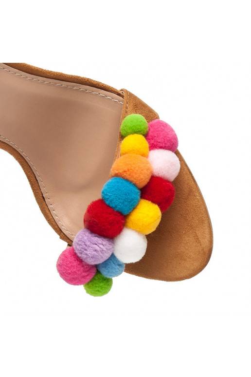 Sandali marroni Sergio Todzi con dettagli colorati L977C