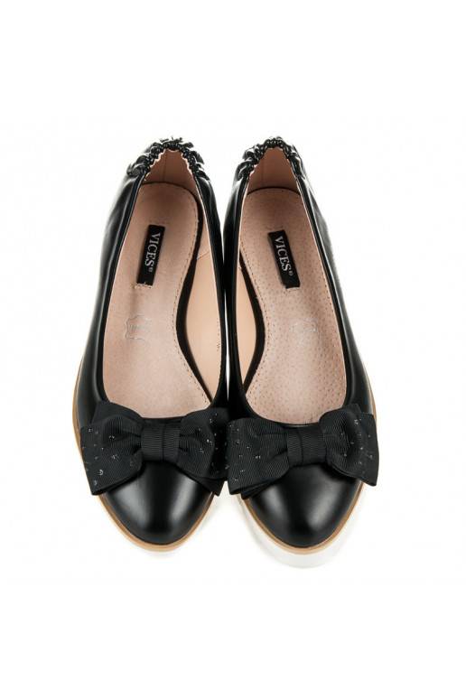 Ballerine nere VICES con fiocchi decorati 1157-1B