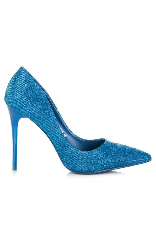 Scarpe con tacco lucide blu LEI-105BL