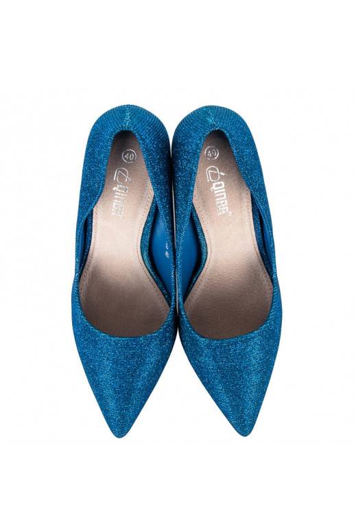 Scarpe con tacco lucide blu LEI-105BL